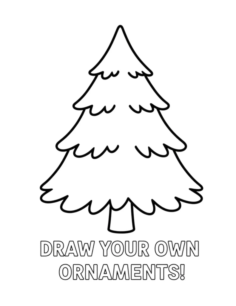 Blank Christmas Tree for Drawing
