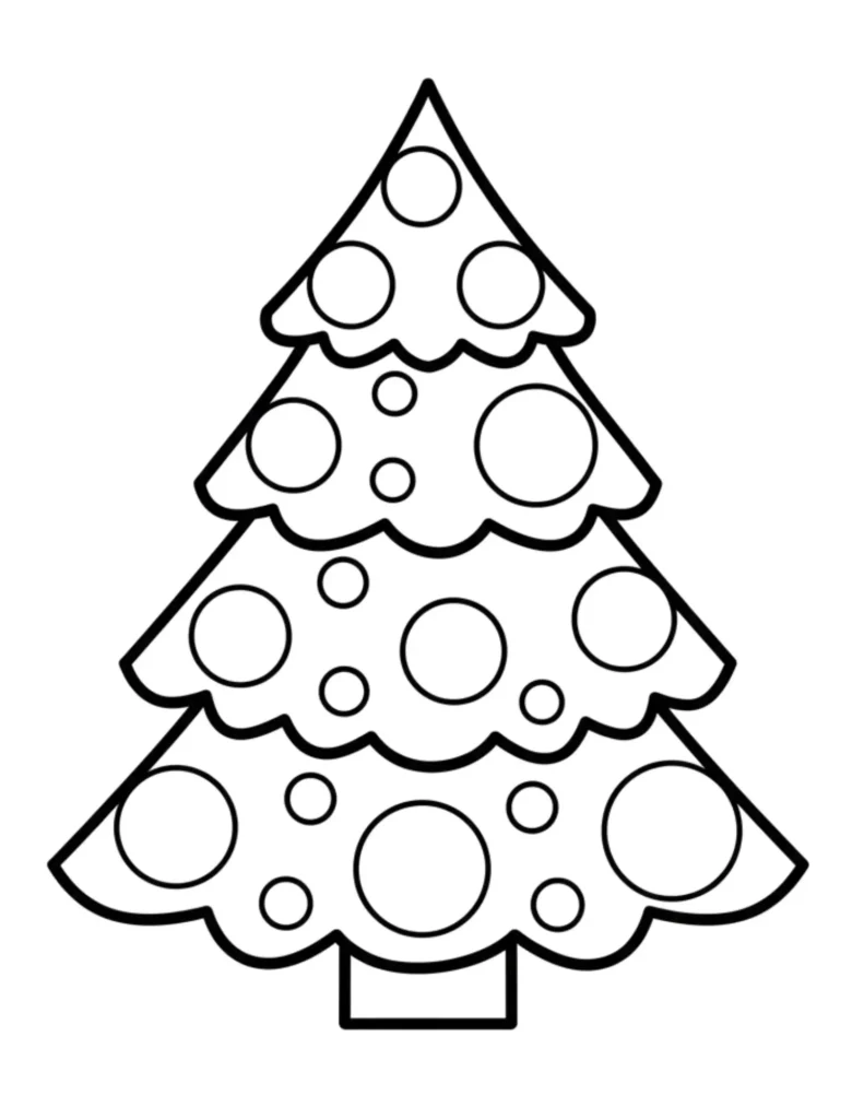 Christmas Tree with Big Round Ornaments