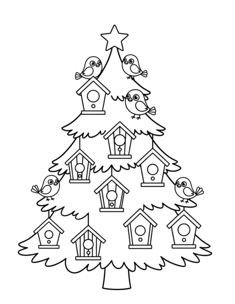 Christmas Tree with Birdhouses