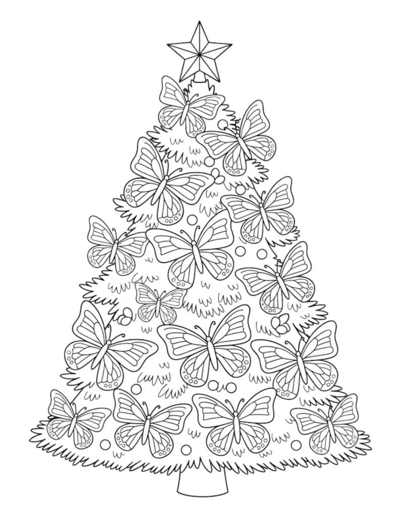 Christmas Tree with Butterflies