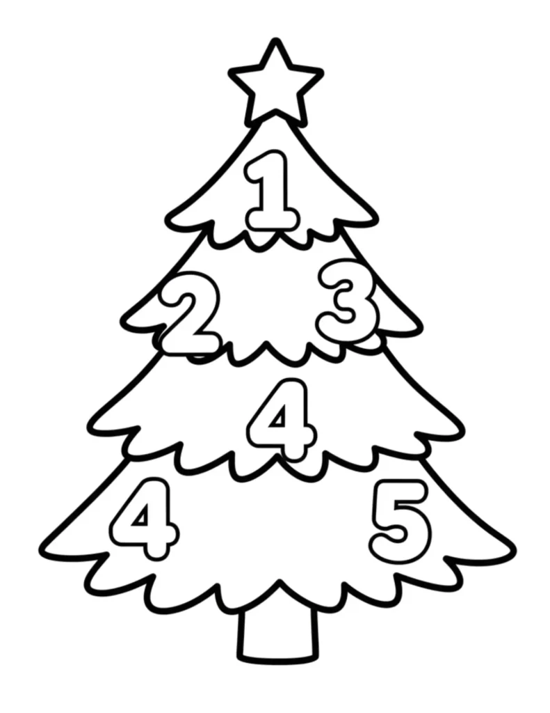 Christmas Tree with Numbers