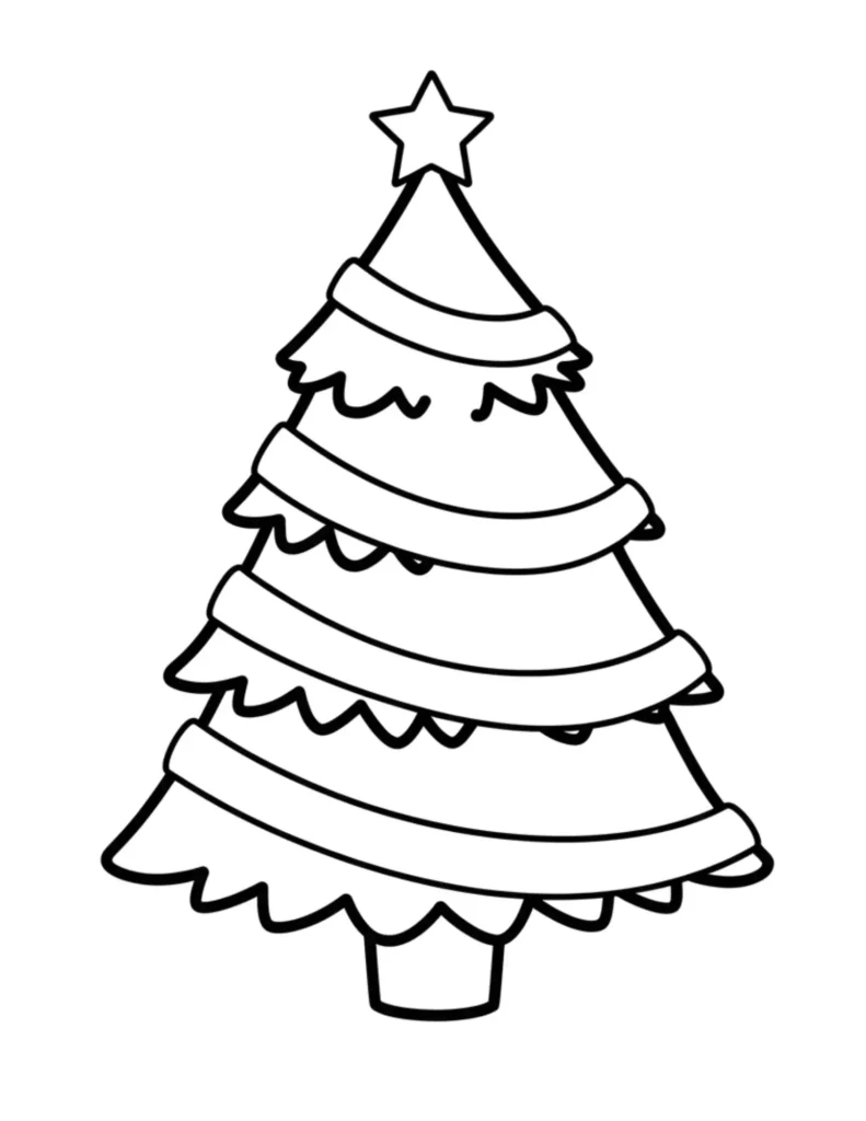 Christmas Tree with Ribbon Garlands