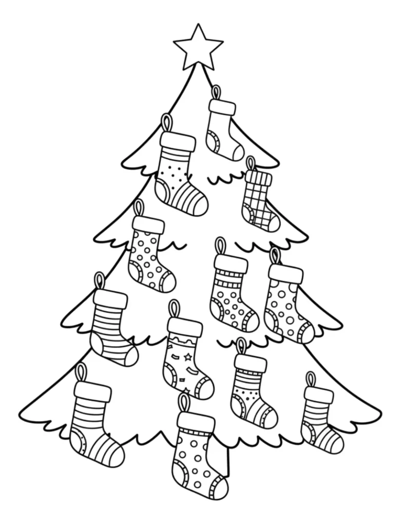 Christmas Tree with Stockings