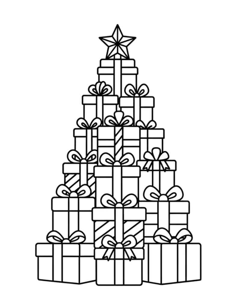 Gift Box Stack Christmas Tree