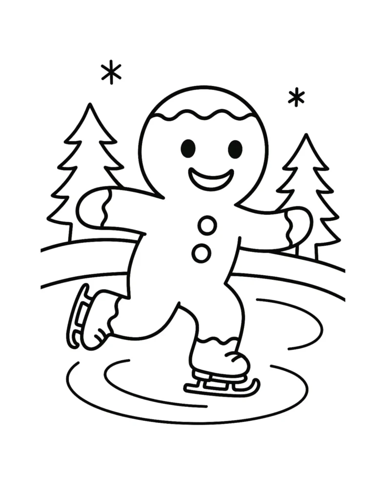 Gingerbread Man Ice Skating