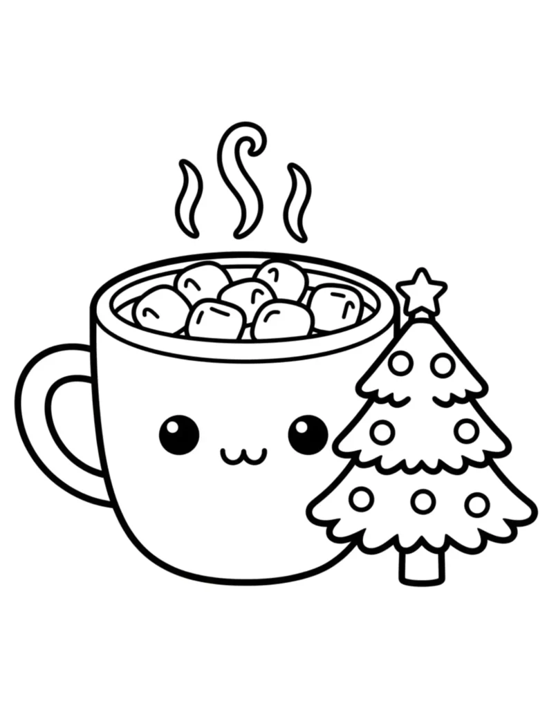 Hot Cocoa and Christmas Tree