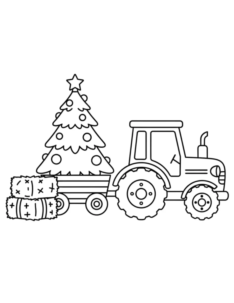 Tractor Pulling Christmas Tree