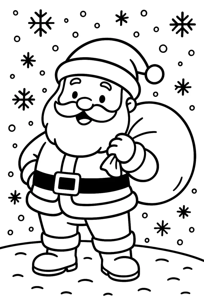 Cute Santa Claus Coloring Page
