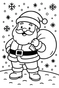 Cute Santa Claus Coloring Page