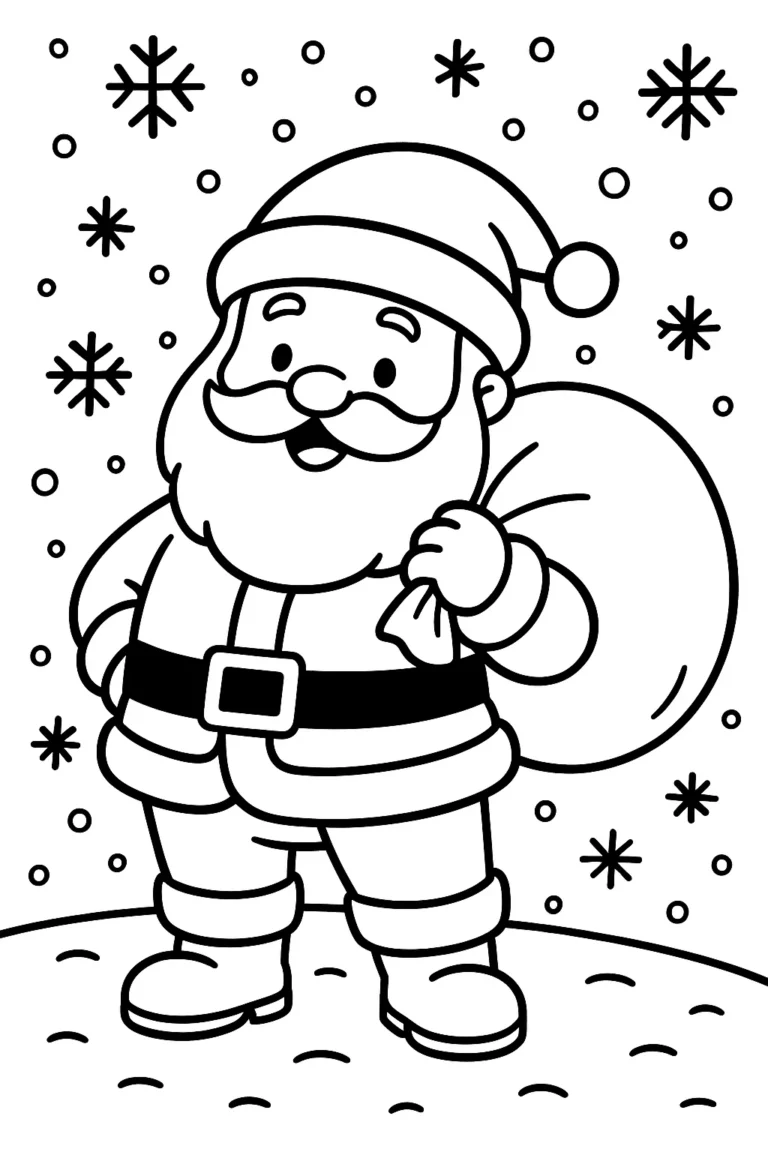 Cute Santa Claus Coloring Page