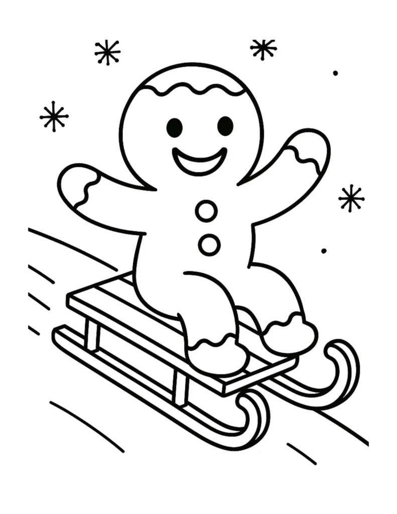Gingerbread Man Sledding