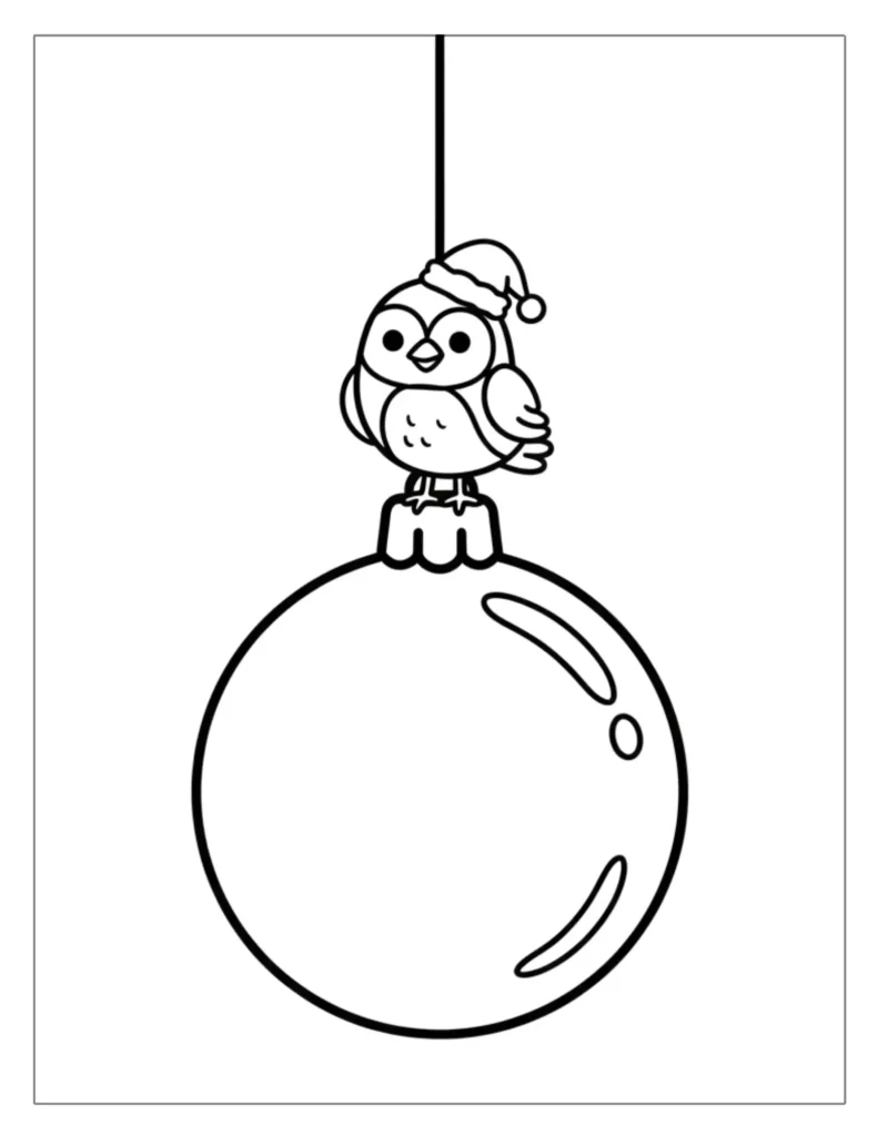 Bird Sitting on Hanging Ornament