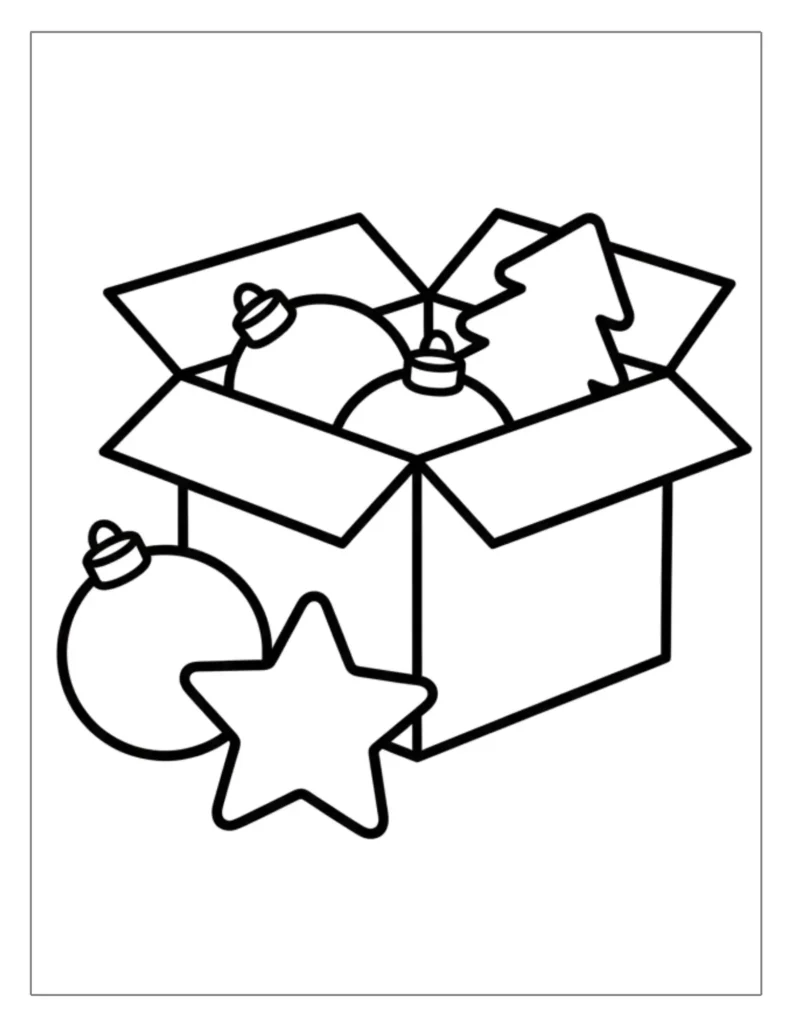 Box of Christmas Ornaments