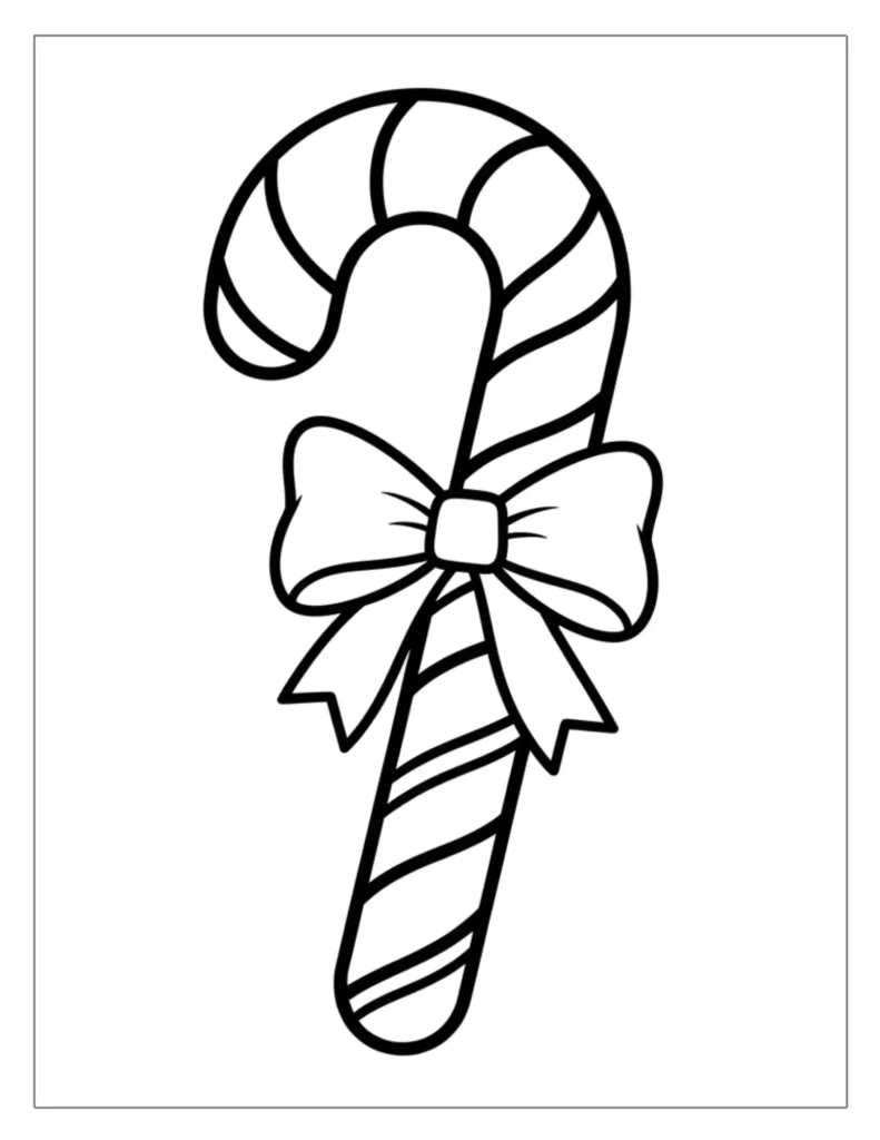 Candy Cane Ornament with Bow