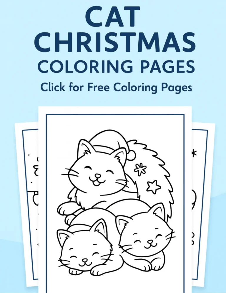 Cat Christmas Coloring Pages