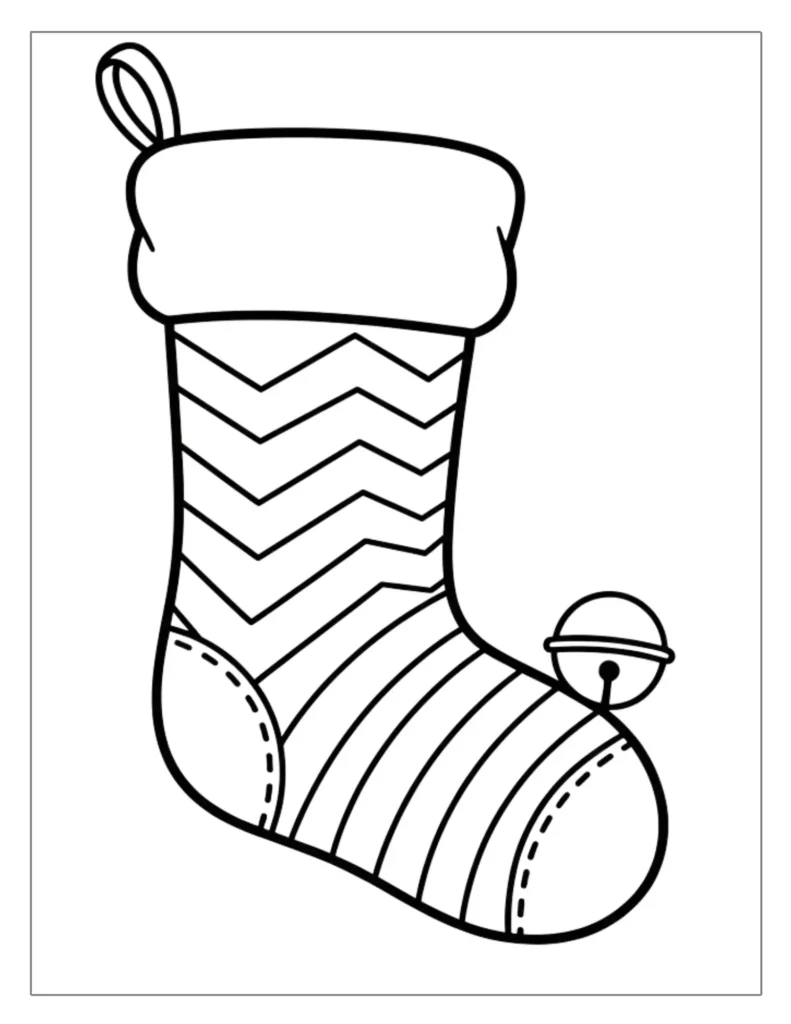 24 Christmas Stocking Coloring Pages (Free Printable PDF) 10 Chevron Pattern Stocking Coloring Page