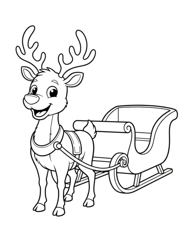 Christmas Reindeer With Sleigh