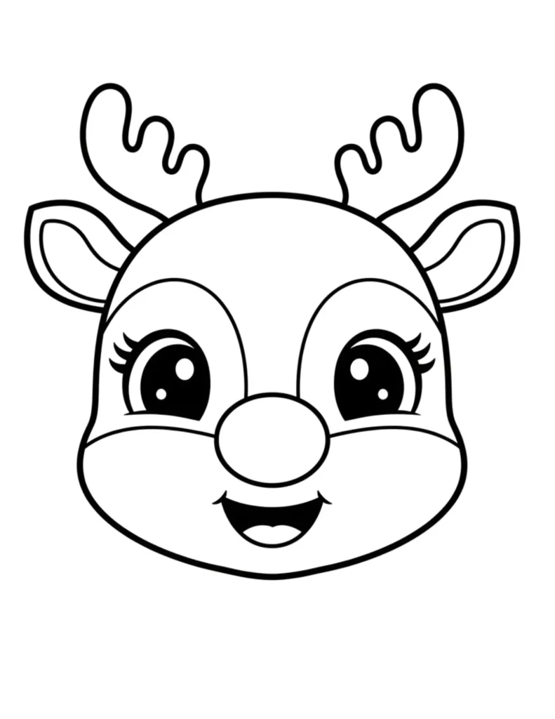 Cute Christmas Reindeer Face