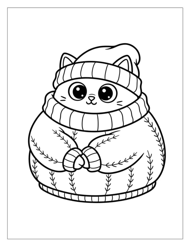 Cute Winter Cat in a Cozy Sweater