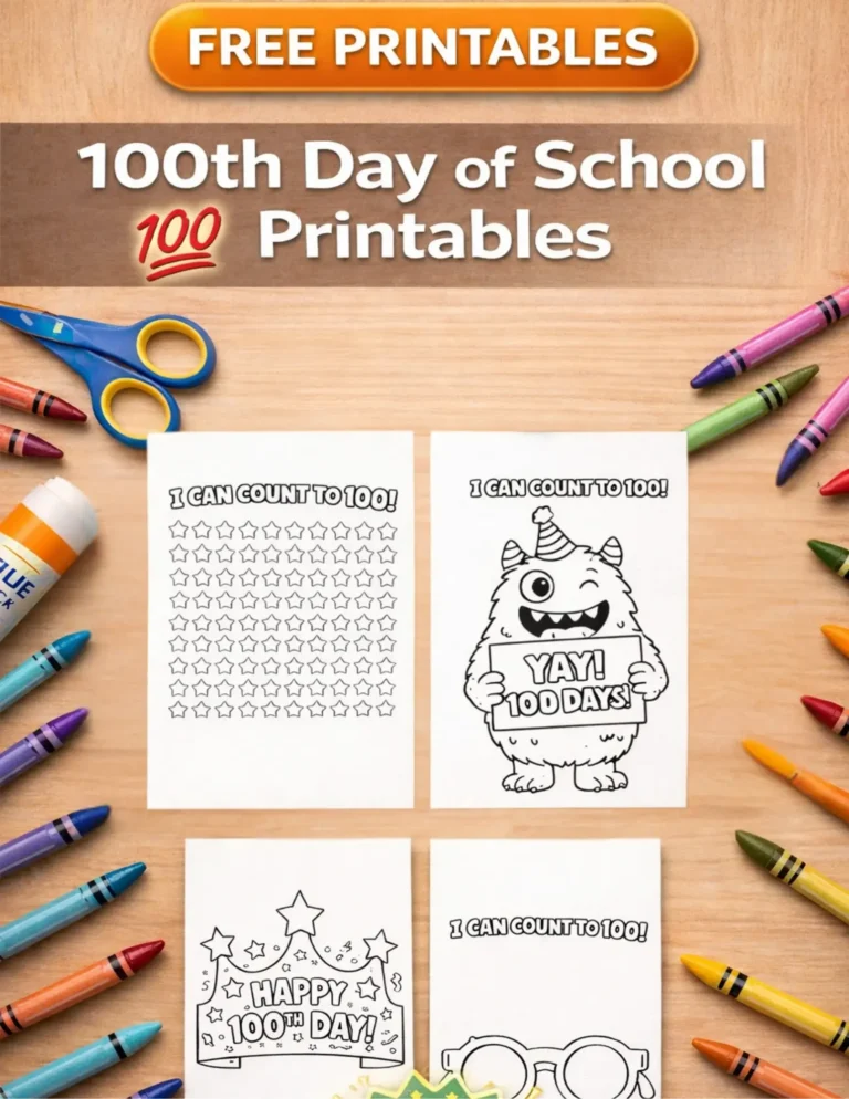 Free 100th Day of School Coloring Pages