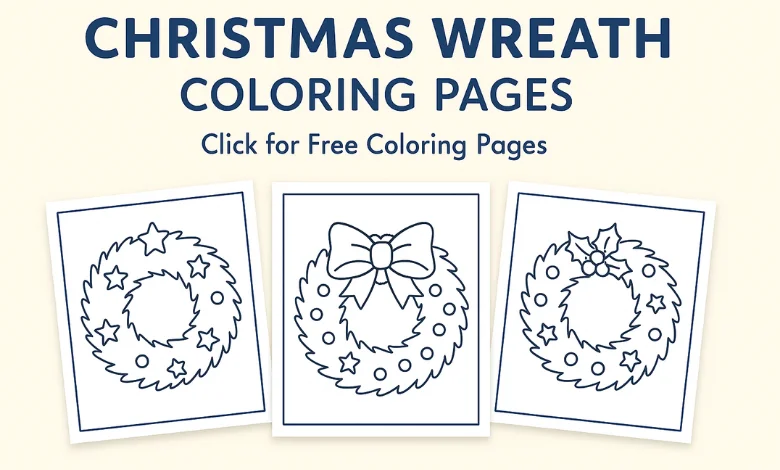 21 Christmas Wreath Coloring Pages (Free Printable PDF) 1 Free Christmas Wreath Coloring Pages