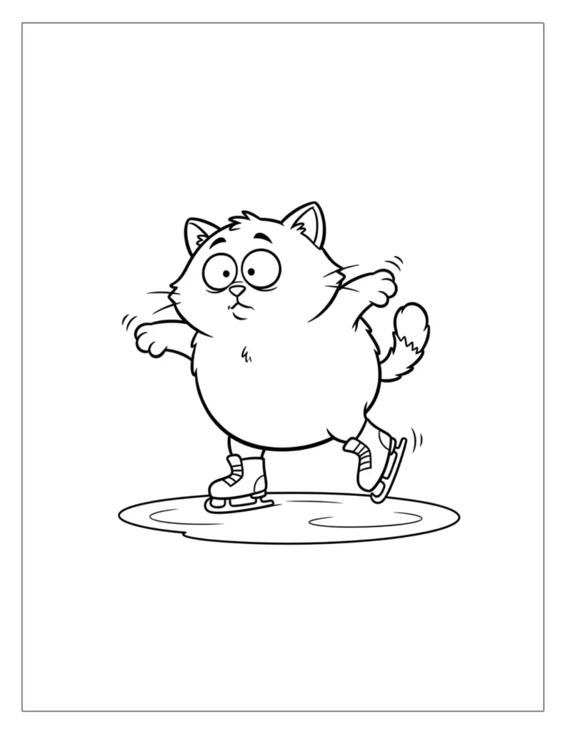 Funny Cat Ice Skating