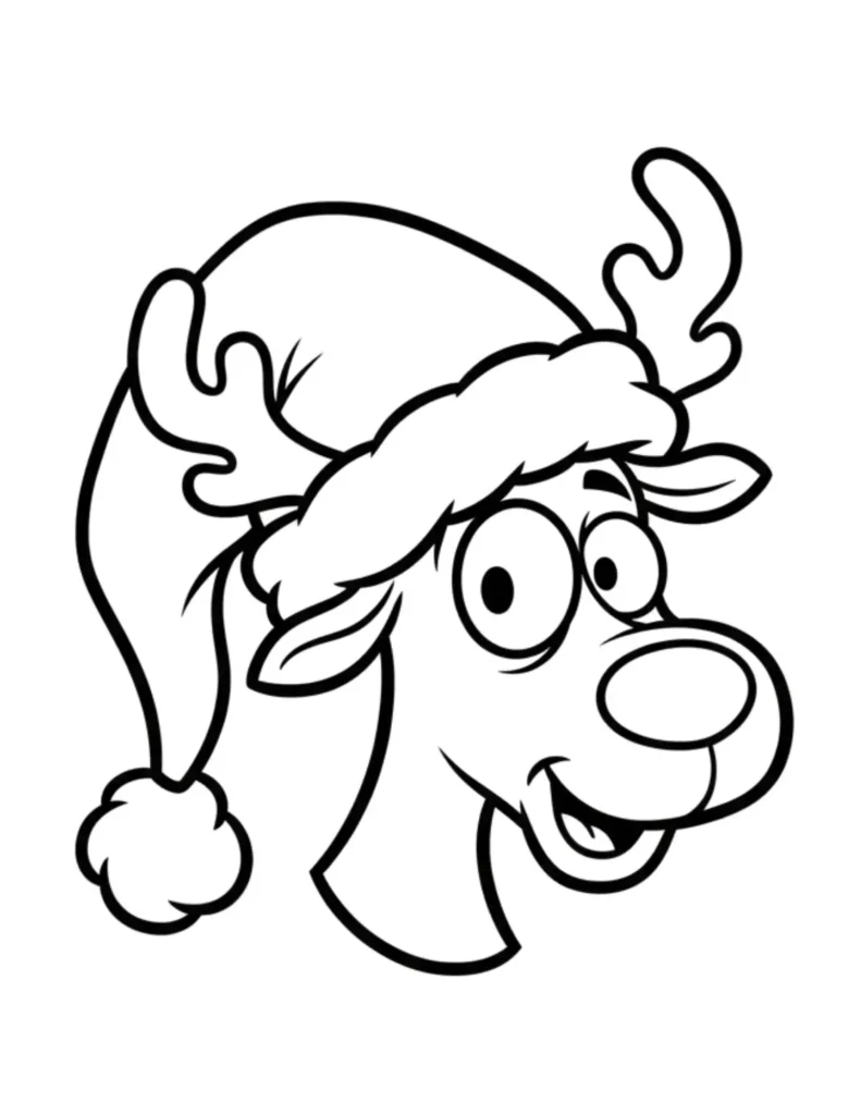 Funny Reindeer Wearing Santa Hat