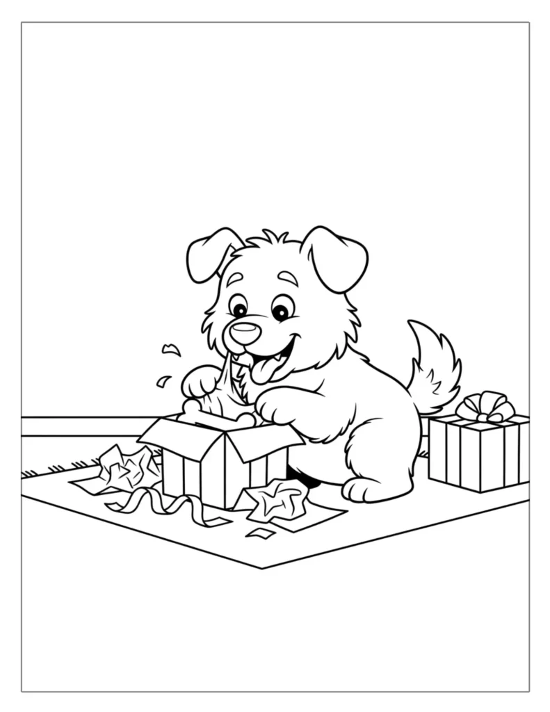 21 Christmas Dog Coloring Pages (Free Printable PDF) 18 Christmas Dog Coloring Pages