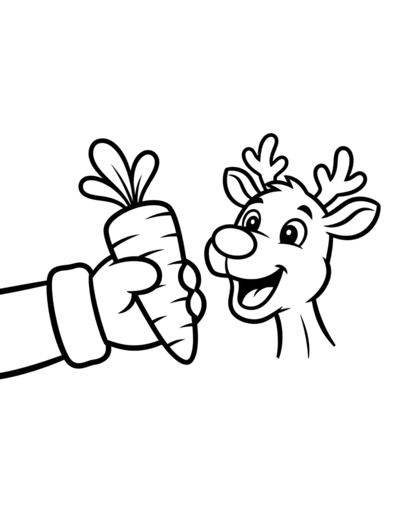 Reindeer Getting a Christmas Treat