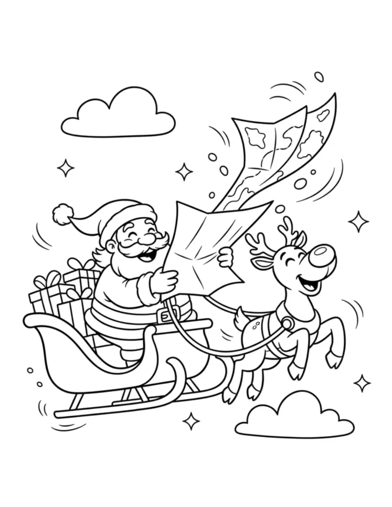 Santa Navigating Sleigh