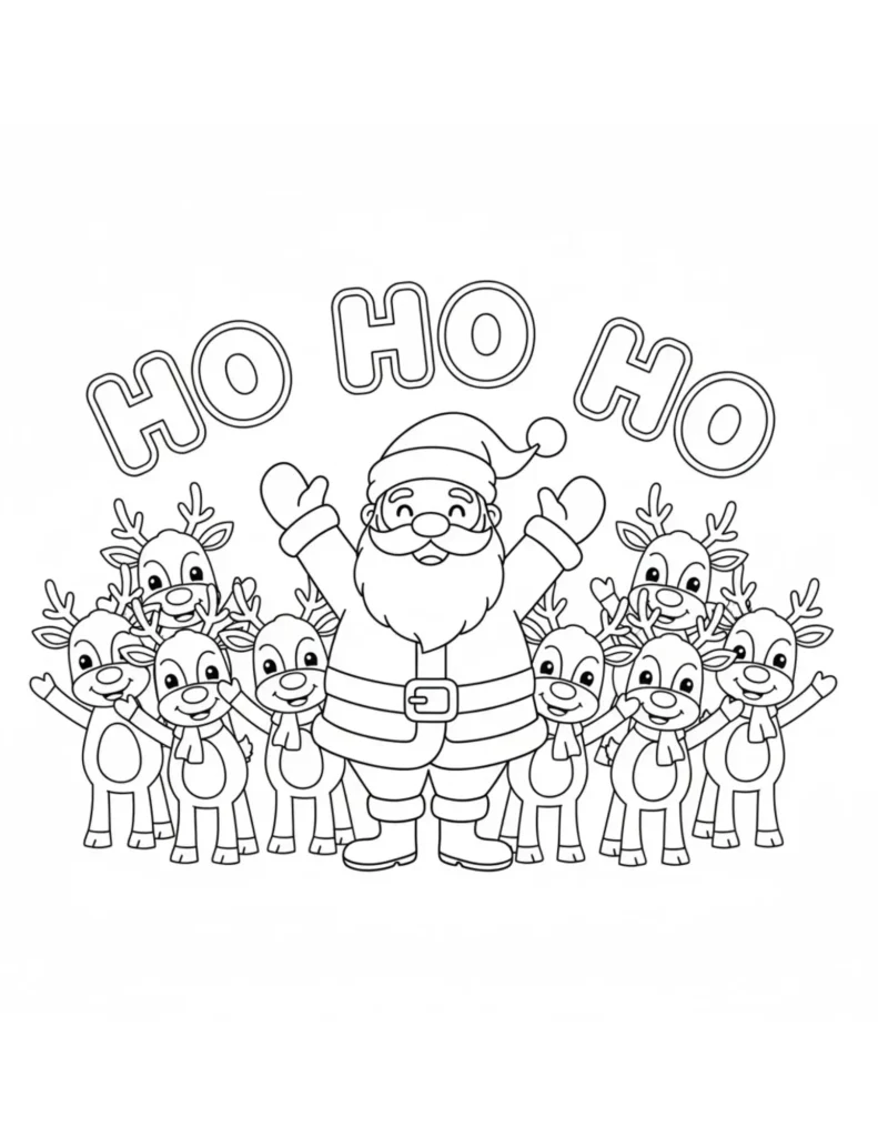 Santa and Reindeer Group