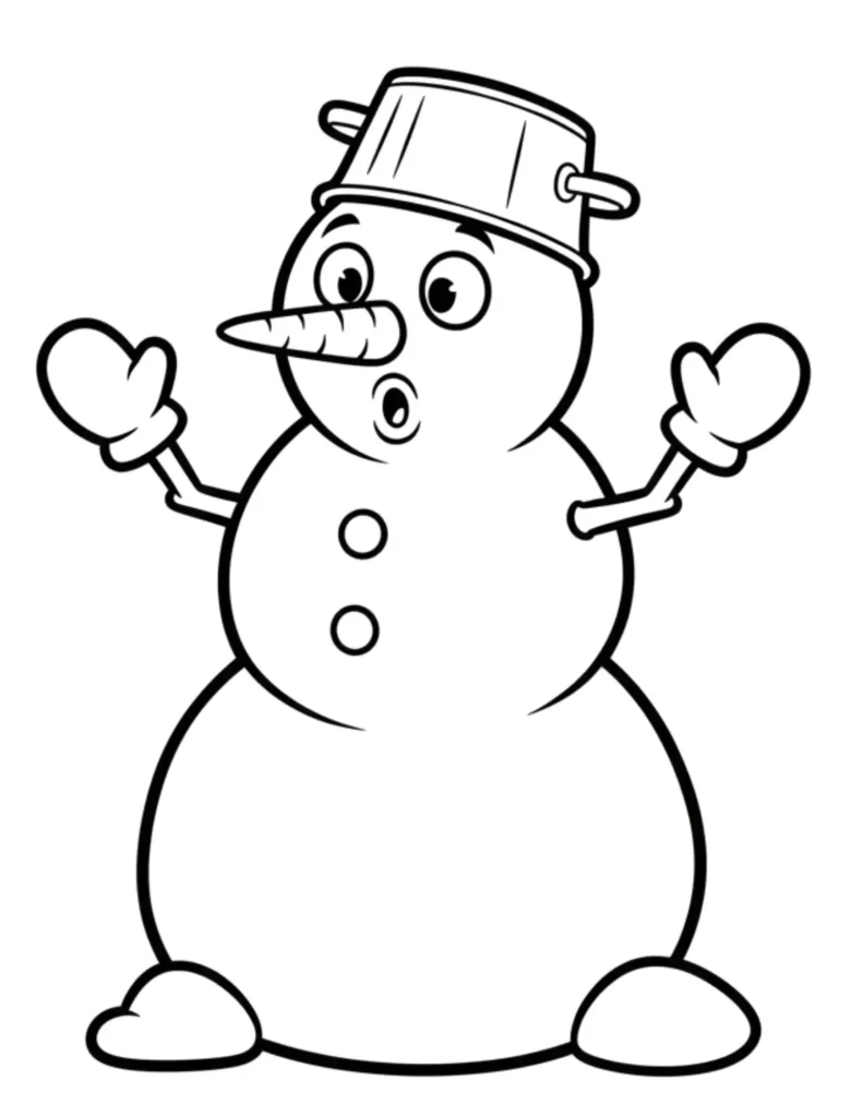 Snowman Wearing a Pot on His Head
