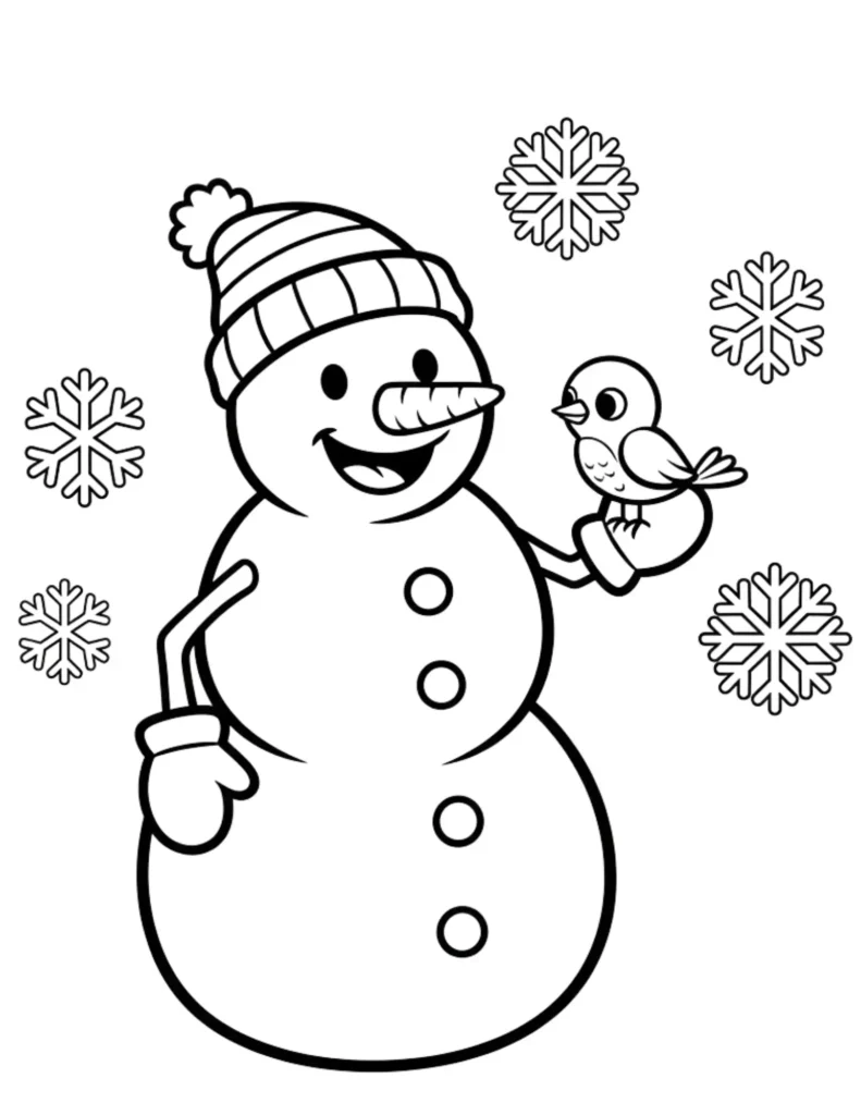 Snowman With Little Bird