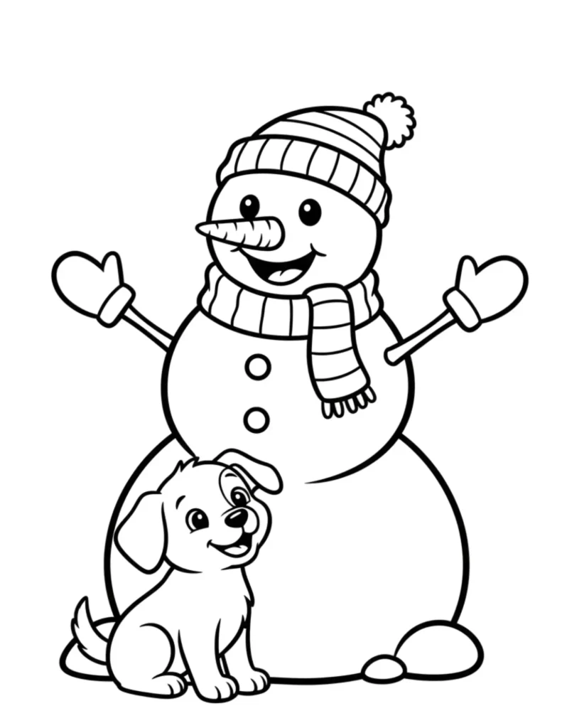 Snowman With Puppy
