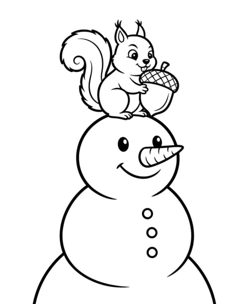 Snowman With Squirrel