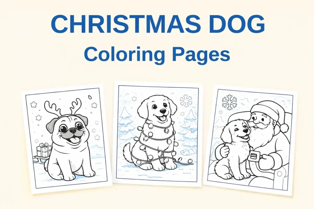 21 Christmas Dog Coloring Pages (Free Printable PDF) 1 Christmas Dog Coloring Page